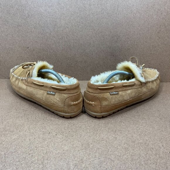L.L. Bean Wicked Good Moccasins Mens Shearling-Lined Slippers Size 11 Brown - Picture 4 of 8